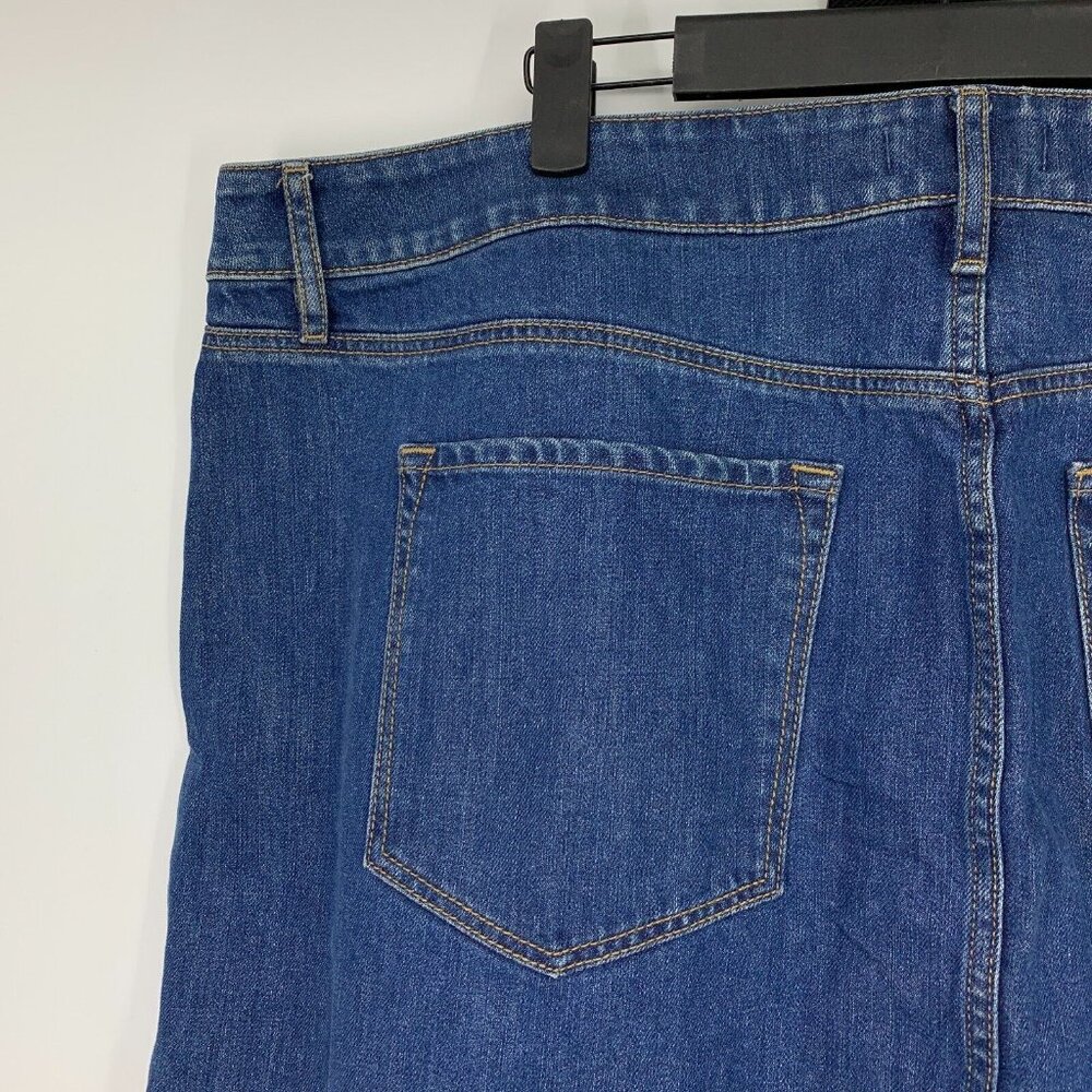 LOFT Skirt Blue Jean Denim Button Front Cotton Pockets - Picture 7 of 10